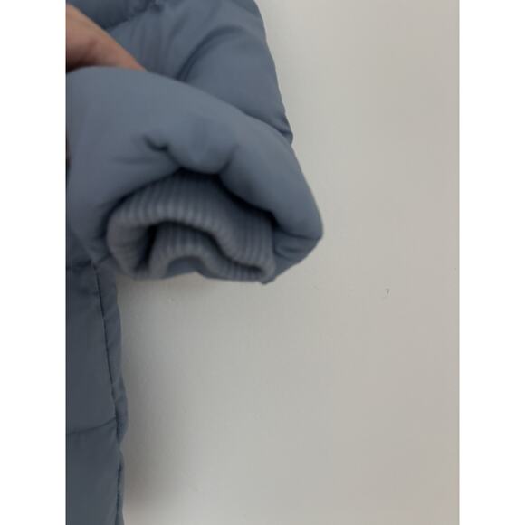 Uniqlo Long Puffer Jacket Coat Kids 3T Boys Girls Hooded Fleece Lined Blue - Picture 5 of 7